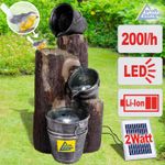 SOLAR POWERED WATER FEATURE OUTDOOR GARDEN FOUNTAIN WITH LED LIGHTS