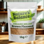 Organic Milled Brown Flaxseed 1kg Ground Flax Seed Seeds by Natures Balance