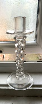 Blown Glass Air Twist Double Candle Stick Holder #2