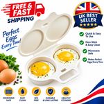 2 Pack Microwave Egg Poacher 2 Egg Cooker Steamer Breakfast Kitchen Cooking Tool