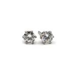 18ct white gold 1.09 carat single stone diamond stud earrings,