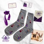 FRENCH BULLDOG SUPERHERO SOCKS UNISEX ONE SIZE FIT UK 5 - 11 FUN SOCKS EU 38-46