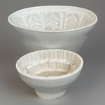 Pair Of Antique Wedgwood White Jelly / Tureen Moulds 3” & 5” Tall Decorative