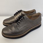 Clarks artisan women lace up flat shoes brown metallic leather uk 4D quality!!