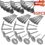 Wire Cup Mix Brush Set Stainless Steel 45pcs For Dremel Rotary Tool Accessories