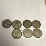 Lot of 7 British One Shilling Coins - George VI (1917, 1921, 1926, 1937, 1947)