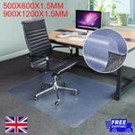 Non Slip Office Chair Desk Mat Floor Computer Carpet Protector Plastic PVC Clear