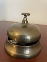 VINTAGE BRASS RECEPTION DESK BELL LOUD RINGER HOTEL SHOP COUNTER SERVICE