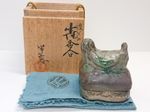 Japanese Sparrow Kogo Incense Container H mado Pottery Tea Ceremony w/Box