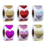 X500 Bulksale Glitter Heart Star Stickers Label Party Wedding Envelope Seal 25MM