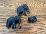 ANTIQUE EBONY WOOD CARVED ELEPHANTS