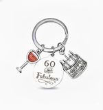 60th Gift Keyring Women Men Keepsake Present Idea