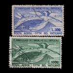 Vatican Stamps 1949 Scott C18-C19 Michel 161-162 UPU-75 Air Mail Used cv$95 _mb5