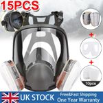 6800 Full Face 15 IN 1 Gas Mask Chemical Vapor Paint Spray Respirator 95% Filter