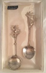 Vintage Sterling Silver Harris & Son Teaspoon Set Kangaroo Paw Boronia Flowers