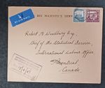 GB BRITISH PALESTINE GOVERNMENT (ERROR SEAL)  1947 COVER TO CANADA