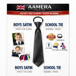 Kids Boys Satin Elastic School Tie Pretied Neck Tie Wedding Party Prom UK