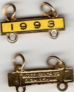 1993 GILT YELLOW YEAR BAR [PICTURED WITH FRONT/BACK VIEW] 