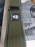 gymreaper quick locking weightlifting  belt green nylon