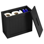 Black Wooden Slimline Bathroom Storage Unit Laundry Toilet Cleaning Tidy Box