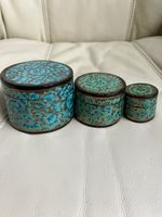 Vintage Hand-Painted Kashmiri Paper Mache Box –   Set of 3