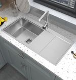 Highest Quality 304 Stainless Steel Handmade Sink 1.0 LARGER Bowl Kitchen Sink