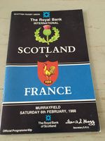 1988 SCOTLAND V FRANCE FIVE NATIONS CHAMPIONS INTERNATIONAL RUGBY PROGRAMME VGC