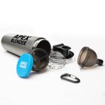 Protein Shaker Bottle with Funnel, Stainless Steel, Leakproof & BPA Free- Silver