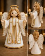 Nativity Angel Gabriel free standing Knitted Knitting DK Pattern Only 17cm