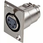 4 Pin XLR Female Chassis Socket with Solder Terminals 4PIN XLRF