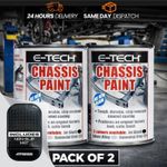 2x E-TECH Jet Black Chassis Paint Quick Repair Chip Resistant 500ML ECHP01 +M