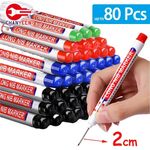 Deep Hole Marker Pen Set 4-80pcs Long Nib Waterproof Wood Metal Multi