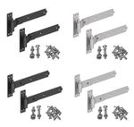 Hook and Band Hinges Pair with Fixings Gate Barn Cranked Straight Heavy Duty