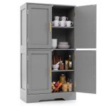 Costway Pantry Cabinet Cupboard for Kitchen with 4 Doors 2 Adjustable Shelves