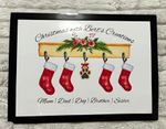 Personalised Christmas Stockings Plaque Sign Family Dog