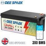 36V 100Ah Lithium LiFePO4 Battery 200A BMS Bluetooth for Solar Golf cart RV