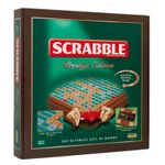 PRESTIGE SCRABBLE Retro Edition - Wooden Box, Rotating Turntable, Tiles & Racks