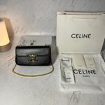 CELINE Triomphe Chain Shoulder Bag – Black – Full Set – Excellent Condition