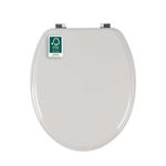 Beldray Wooden Toilet Seat Easy To Fit & Remove Easy Clean Warm Grey
