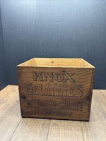 Vintage KNOX CELATINES Wooden Crate Box - Standard For Purity Keep Dry -