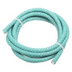 6mm Round Braided Leather Cord for Crafts Jewelry Making, Turquoise(1.1Yards)