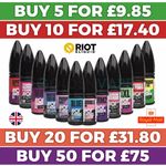 Riot Squad Bar EDTN Nic Salt | 10ml E Liquid | 5mg/10mg/20mg |  Riot x Nic Salt