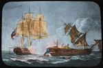 ROYAL NAVY SEA BATTLES 1799 CAPTURE OF LA FORTE Magic Lantern Slide C1890