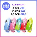 Lost Mary BM6000 Prefilled Pod Kit | Rechargeable | 6000 Puffs | 20mg | E-Cig