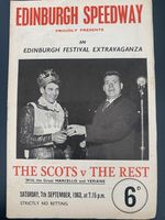 1963 The Scots v The Rest at Edinburgh Speedway programme