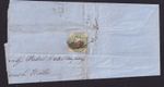 1851 Registered part cover tied with  1/ green embossed-Newcastle cancel