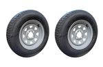 2 x 145 R12 6 PLY, 4 STUD 4" PCD RIM, 450KG LOAD RATING, TRAILER WHEEL AND TYRES