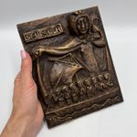 Vintage Bronze Relief Plaque Saint Ursula Christian Religious Wall Art Gift