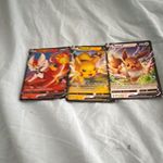 Pokémon TCG Promo Holo 3-Card Lot: Cinderace V, Pikachu V, Eevee V