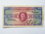 MALTA BRITISH RARE PREFIX A1  1 SHILLING FIRST ISSUE GEORGE VI BANKNOTE WWII